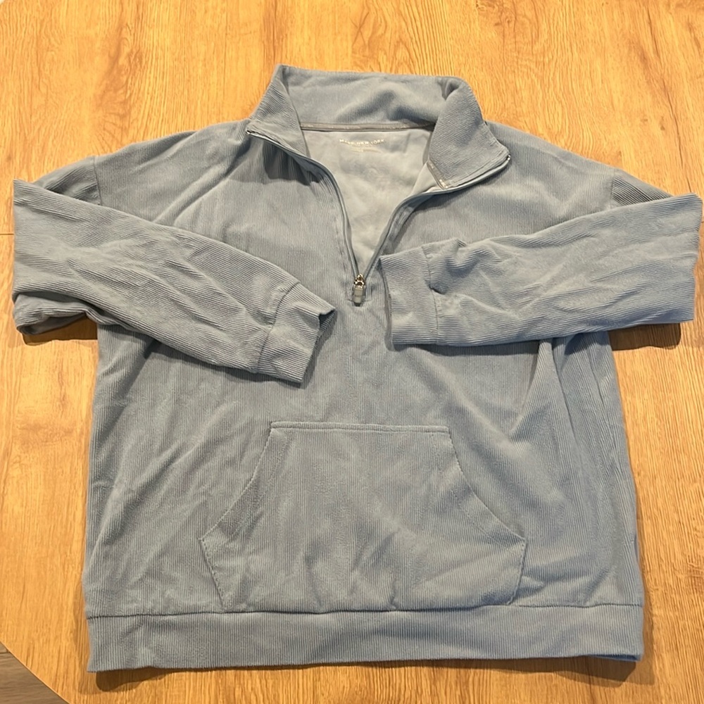 Marc New York Ribbed Quarter Zip
Color - Blue
Size - Women’s Medium